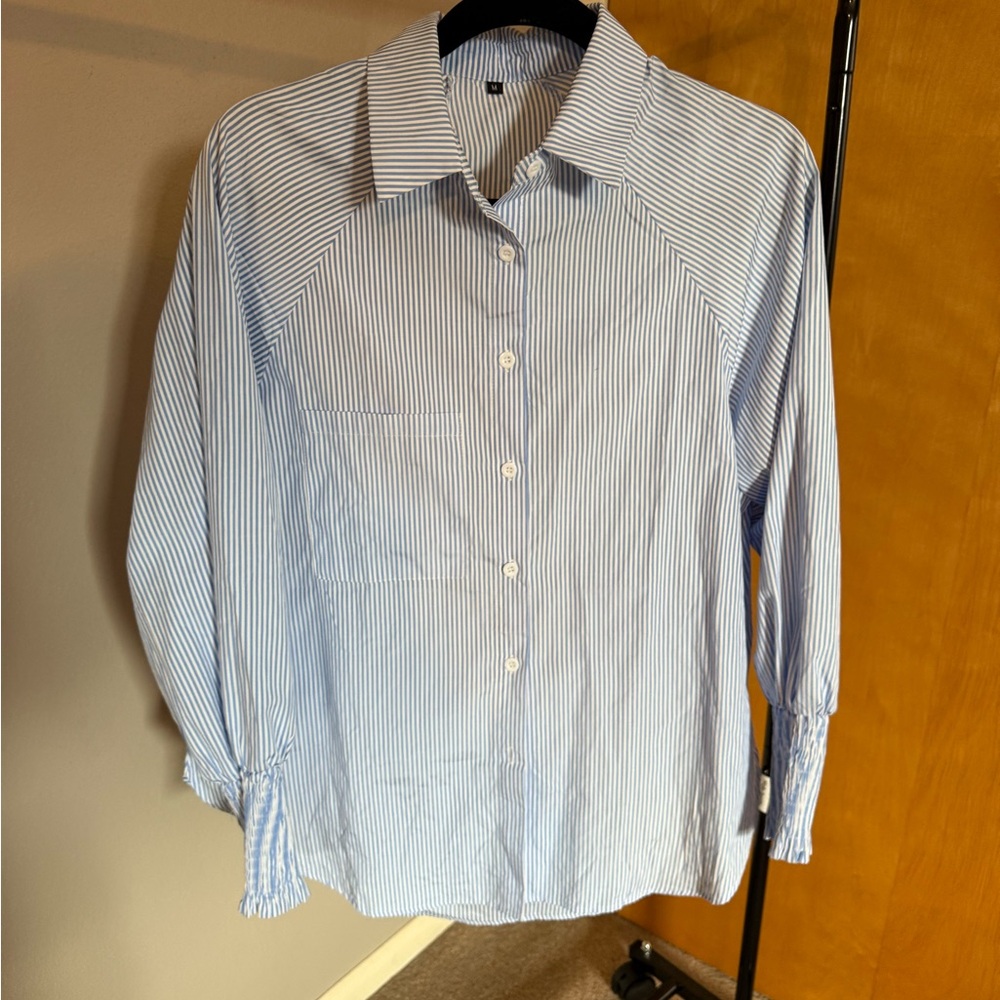 Classic Blue Striped Women's Shirt